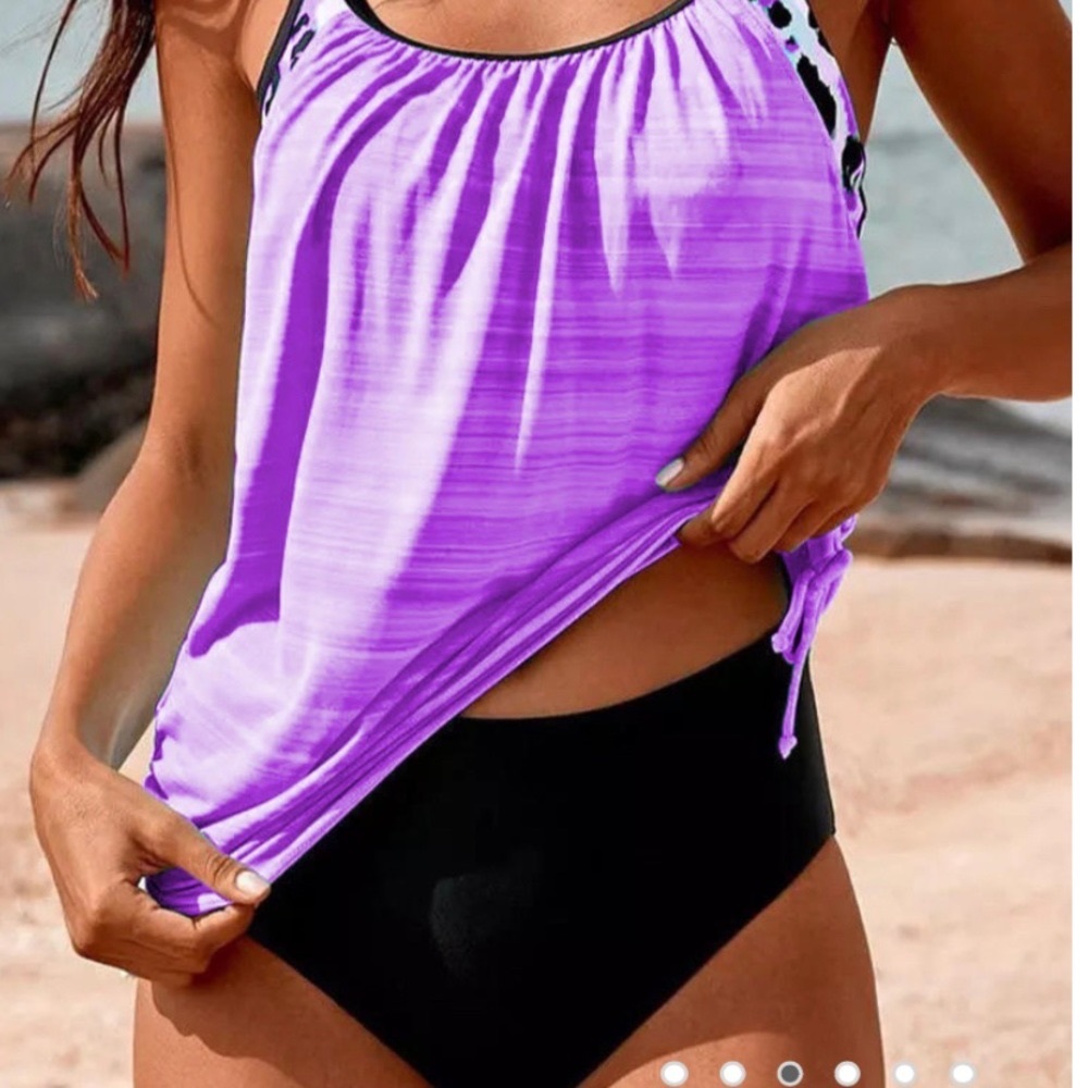 NBW Leopard Print Ruffled Drawstring Tie Tankini